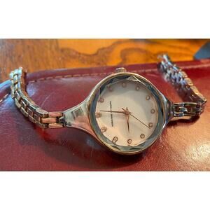 Women's 35mm Adrienne Vittadini Watch, Gold Tone, MOP Face, Crystal Time Markers